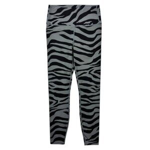 Varley Zebra Print High Rise Leggings Womens S Gray Black Stretch Athletic Pants